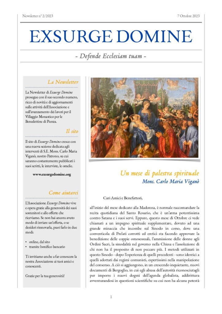 Copertina newsletter N° 2/2023 — Un mese di palestra spirituale